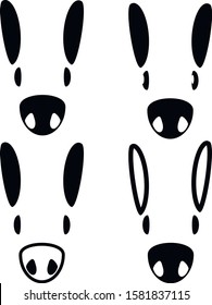 A silhouette of a donkey in vector. Icons for business. Silhouettes of animals.