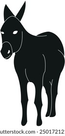 Silhouette donkey, donkey vector, donkey illustration