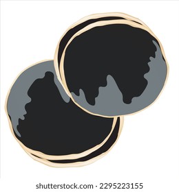 Silhouette donut with toping vector illustration