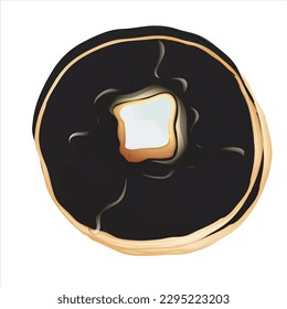 Silhouette donut with toping vector illustration