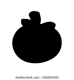 Silhouette doodle apple icon. Hand drawn black sketch. Sign symbol. Decoration element. White background. Isolated. Flat design. Vector illustration.