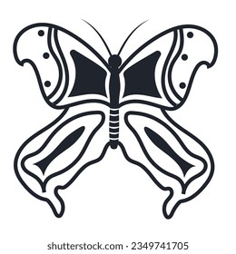silhouette doodle butterfly winggs decoration for ornament illustration
