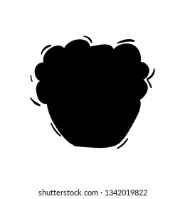 Silhouette doodle cake icon. Hand drawn black sketch. Sign symbol. Decoration element. White background. Isolated. Flat design. Vector illustration.