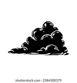 Silhouette, nubes de doodle. Gráficos vectoriales.