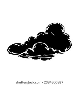 Silhouette, nubes de doodle. Gráficos vectoriales.