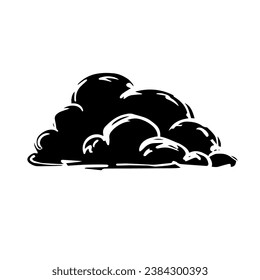 Silhouette, doodle clouds. Vector graphics.