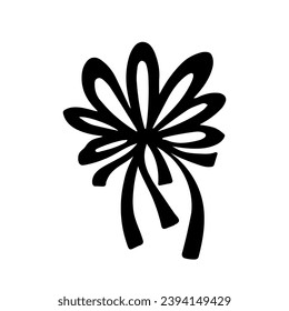 Silhouette, doodle of a festive bow. Vector graphics.