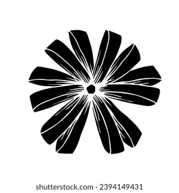 Silhouette, garabato de una reverencia festiva. Gráficos vectoriales.