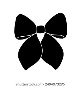 Silhouette, garabato de una reverencia festiva. Gráficos vectoriales.