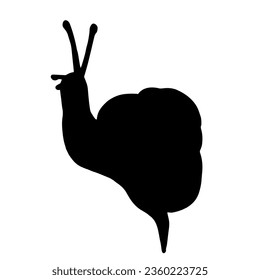 Silhouette, doodle of a snail. Vector graphics.