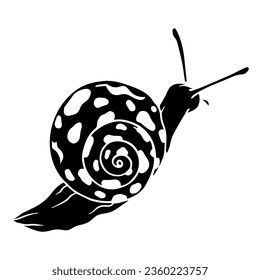 Silhouette, Doodle einer Schnecke. Vektorgrafiken.
