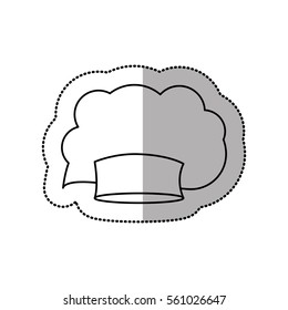 silhouette dotted sticker of chefs hat with medium shade in irregular shape