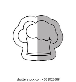 silhouette dotted sticker of chefs hat with medium shade in cumulus shape