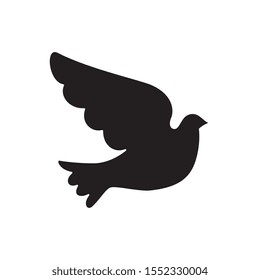 silhouette of dove animal isolated icon vector illustration design