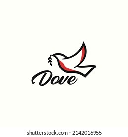 silhouette dove logo vector design illustration, simple pigeon icon logo design vector ideas concept with modern, elegant and typography styles isolated on white background.