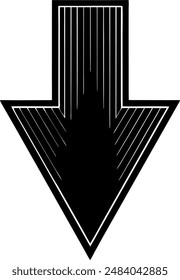 silhouette of a downward arrow