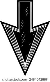 silhouette of a downward arrow