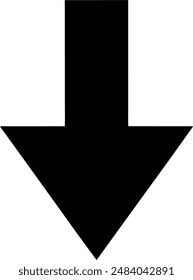 silhouette of a downward arrow