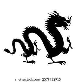 Silhouette of a Dragon for 2025 New Year's Celebration