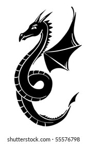 silhouette of a dragon