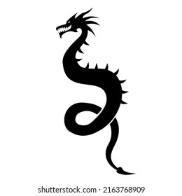 silhouette of dragon, black dragon