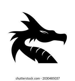 silhouette dragon head best for logo template