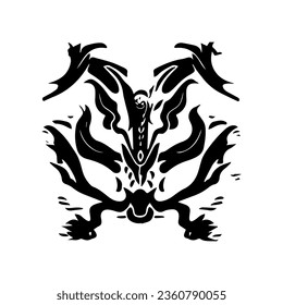 silhouette of dragon head for icon.