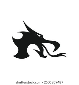 Silhouette von Drachen Kopf Logo Design-Vorlage. Drachenlogo, Vektor