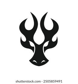 Silhouette of dragon head logo design template. Dragon logo vector