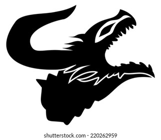 Silhouette of dragon with open mouth