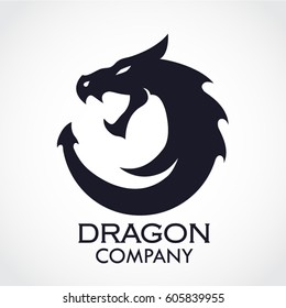 silhouette dragon stylized logo