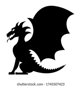 Vector Illustration Dragon Design Black White Stock Vector (Royalty ...