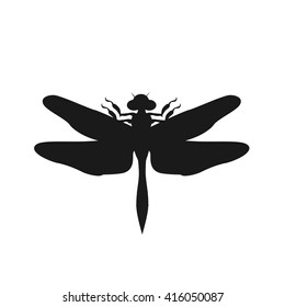 Silhouette of a dragonfly black. Vector dragonfly isolated on white background