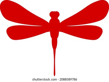 Silhouette de una libélula. Logo de la libélula roja.