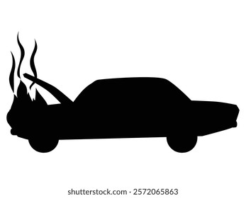 Silhouette of a Dramatic Car Crash Scene