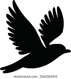 A silhouette drawing of a bird in flight . black bird logo