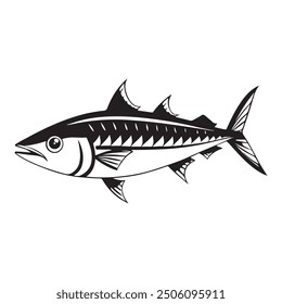 Silhouette drawing with marine  fish. Vector illustration Fish Silhouette: Bottom feeders
