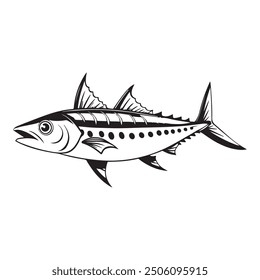 Silhouettenzeichnung mit Meeresfischen. Vektorgrafik Fisch Silhouette: Untere Einleger