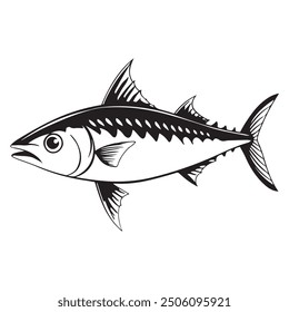 Silhouette drawing with marine  fish. Vector illustration Fish Silhouette: Bottom feeders