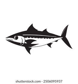 Silhouette drawing with marine  fish. Vector illustration Fish Silhouette: Bottom feeders