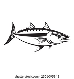 Silhouette drawing with marine  fish. Vector illustration Fish Silhouette: Bottom feeders