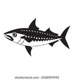 Silhouette drawing with marine  fish. Vector illustration Fish Silhouette: Bottom feeders