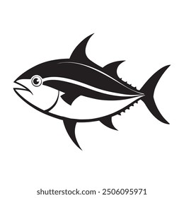 Silhouette drawing with marine  fish. Vector illustration Fish Silhouette: Bottom feeders