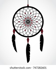 silhouette dreamcatcher with color beads