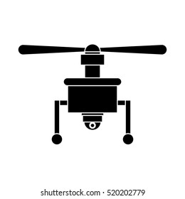 silhouette drone with camera and one airscrew