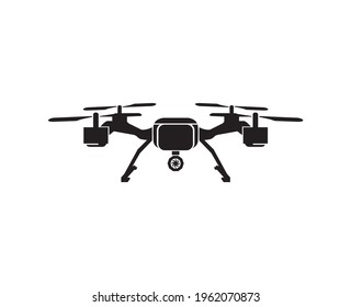 silhouette of drone icon vector isolated