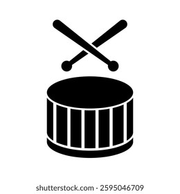 Silhouette of drum icon. Vector.