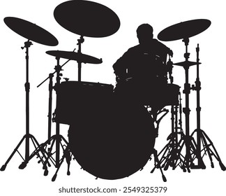 silhouette of a drummer Performance.