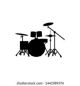 Silhouette of drumset illustration.drumset vector