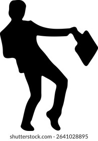 Silhouette of a drunk man